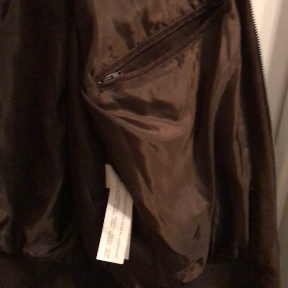 Zara brown suede leather bomber jacket - Picture 7 of 7